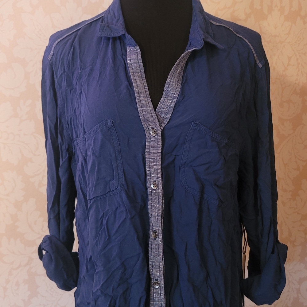 Rock & Republic Drapery Roll Cuff Button Down(NWT)